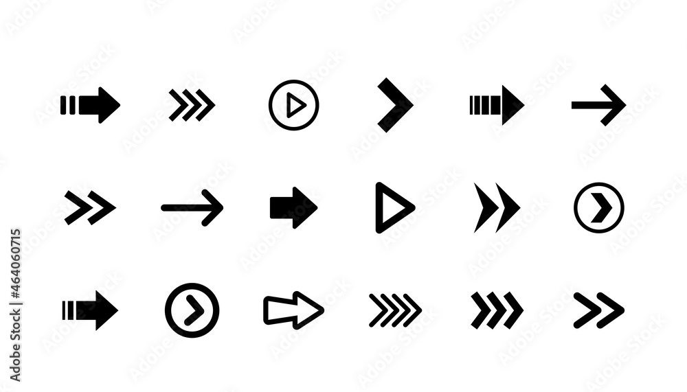 Arrow icon collection. Set of vector arrows. Arrow icon collection. Set of vector arrows.