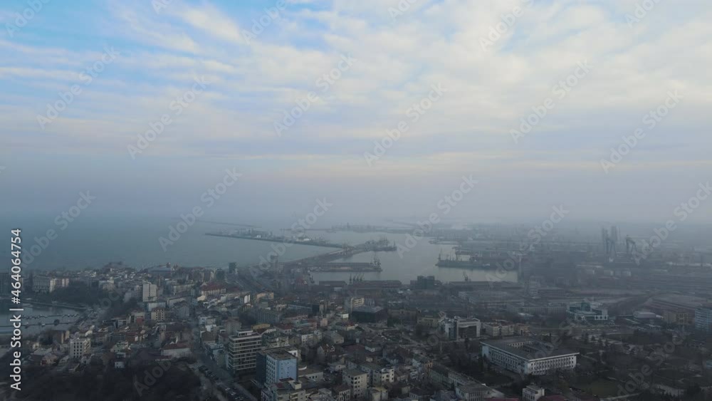 Aerial breathtaking scenes of Constanta, Romania is a great vacation destination at Black Sea. Constanta city is a seaport located in Eastern Romania and it is the country's largest harbor seaport Aerial breathtaking scenes of Constanta, Romania is a great vacation destination at Black Sea. Constanta city is a seaport located in Eastern Romania and it is the country's largest harbor seaport