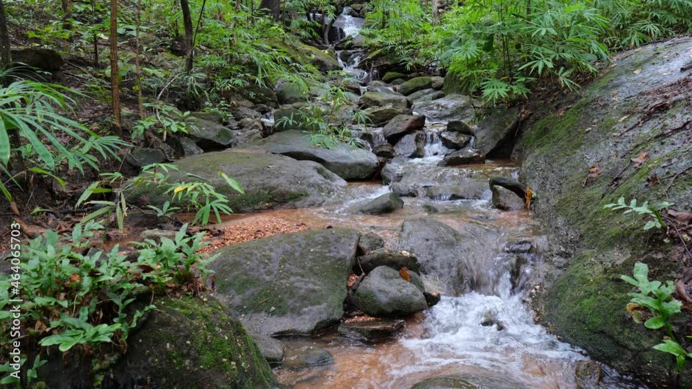 beautiful waterfall in rainforest,slow motion beautiful waterfall in rainforest,slow motion
