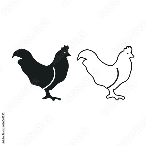 Chicken_rooster vector icon illustration sign