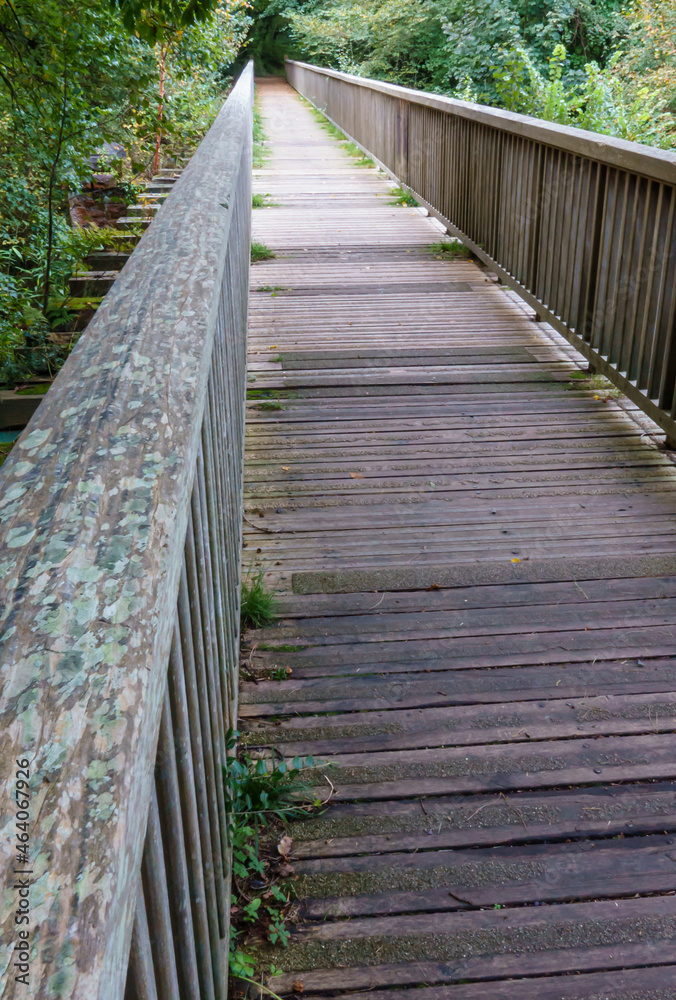 modern steel and wood foot and cycle bridge