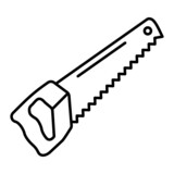 Vector Hand Saw Outline Icon Design