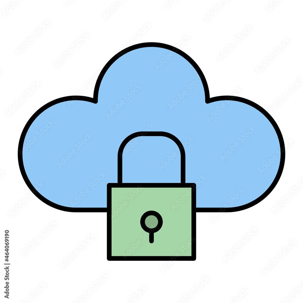 Vector Cloud Locked Filled Outline Icon Design Vector Cloud Locked Filled Outline Icon Design