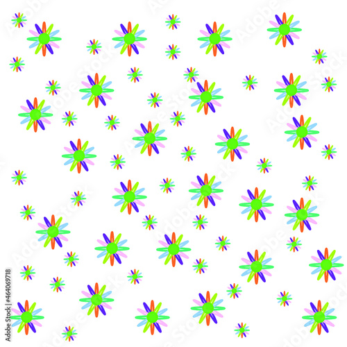Vector illustration of multicolor flower on white bacground.