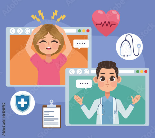 patient and doctor in webpages