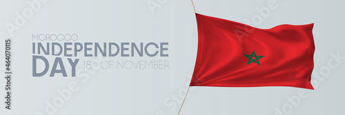 Morocco independence day vector banner, greeting card