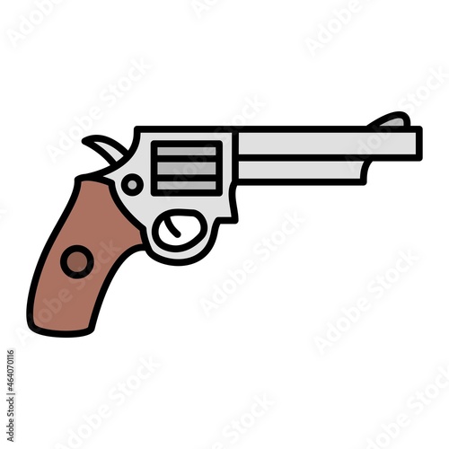 Vector Revolver Filled Outline Icon Design