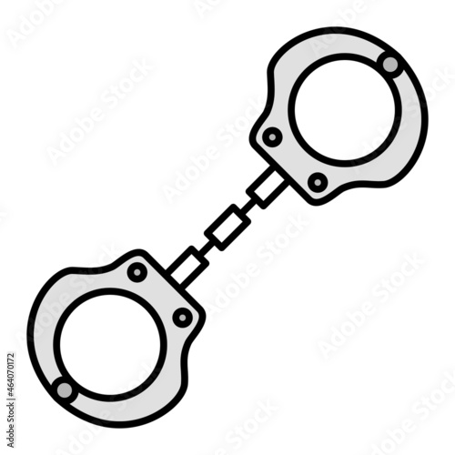 Vector Handcuffs Filled Outline Icon Design