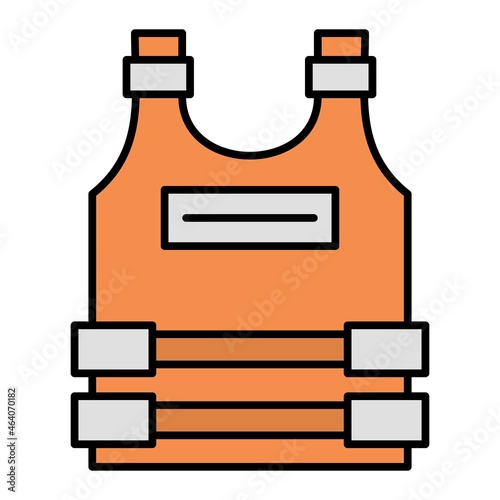 Vector Bulletproof jacket Filled Outline Icon Design