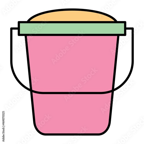 Vector Sand Bucket Filled Outline Icon Design