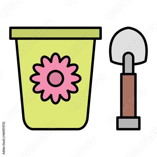 Vector Toy Bucket Filled Outline Icon Design