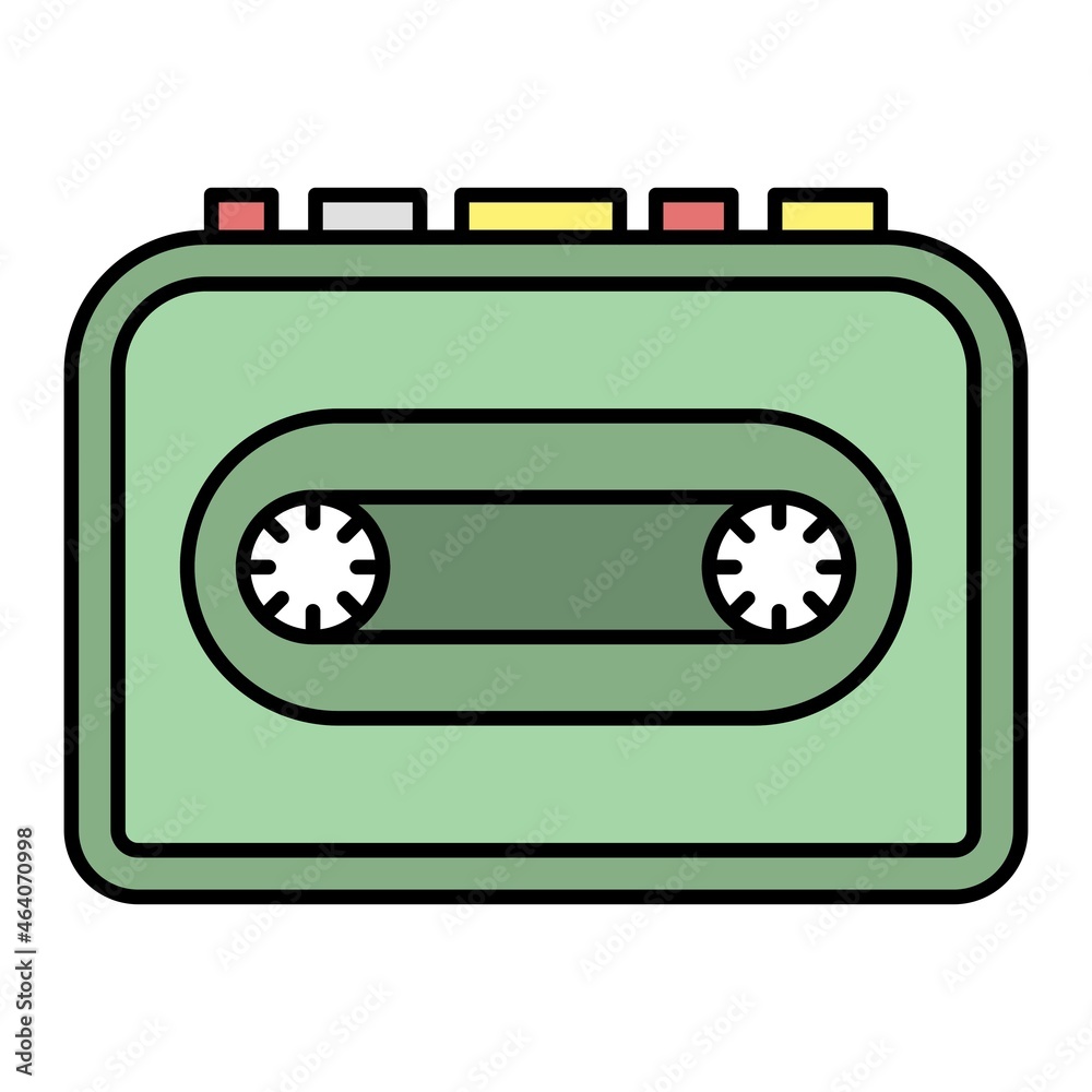 Vector Walkman Filled Outline Icon Design Vector Walkman Filled Outline Icon Design