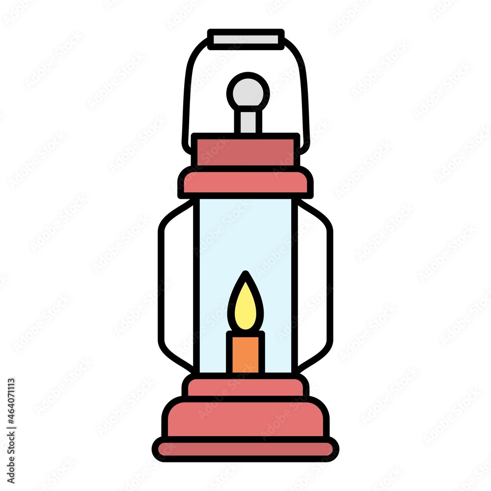 Vector Oil Lamp Filled Outline Icon Design Vector Oil Lamp Filled Outline Icon Design