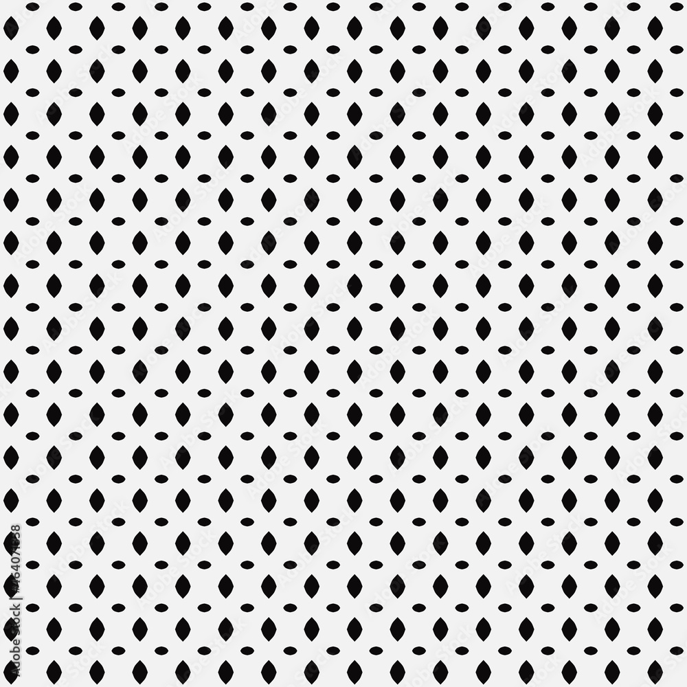 Micro shapes on a white background. Black shapes are repeated and pass through one.