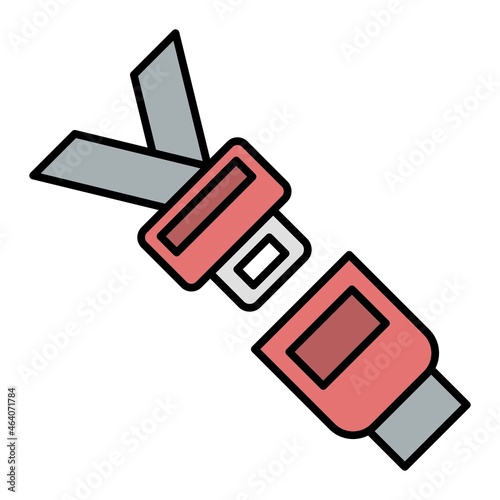 Vector Seat belt Filled Outline Icon Design
