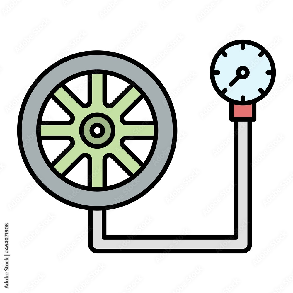 Vector Tire Meter Filled Outline Icon Design
