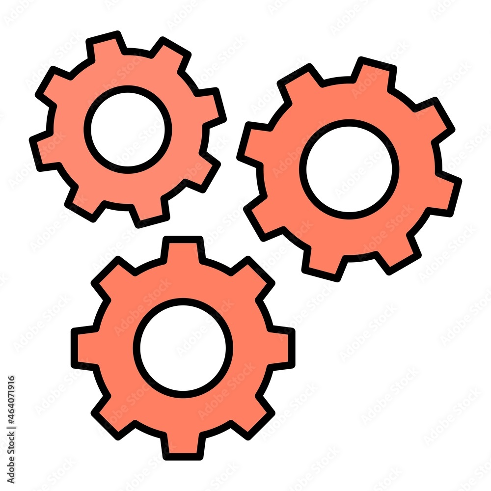  Vector Gears Filled Outline Icon Design