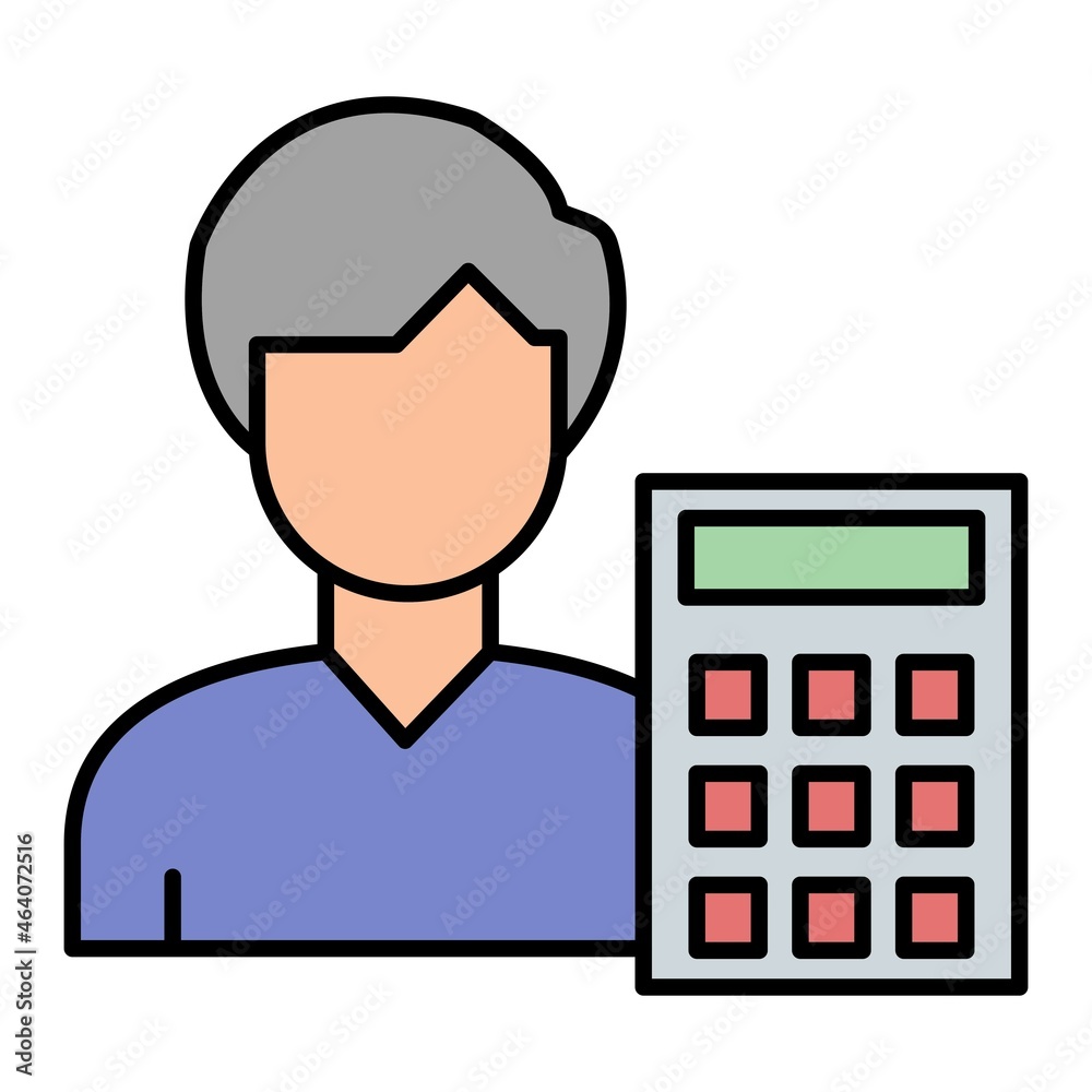 Vector Accountant Filled Outline Icon Design Vector Accountant Filled Outline Icon Design