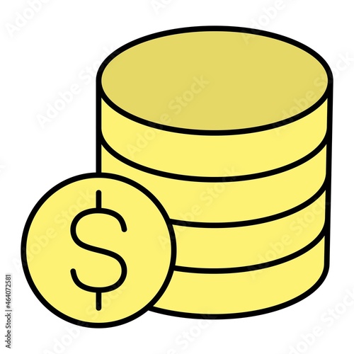 Vector Coins Filled Outline Icon Design