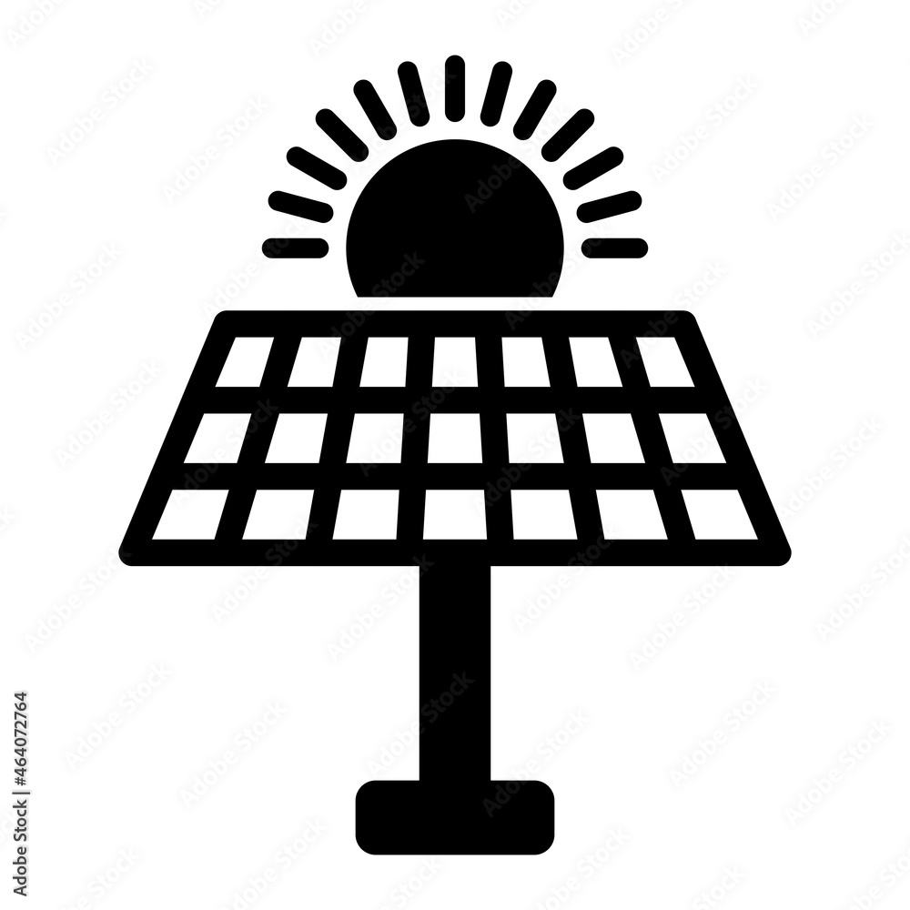 Vector Solar Panel Glyph Icon Design