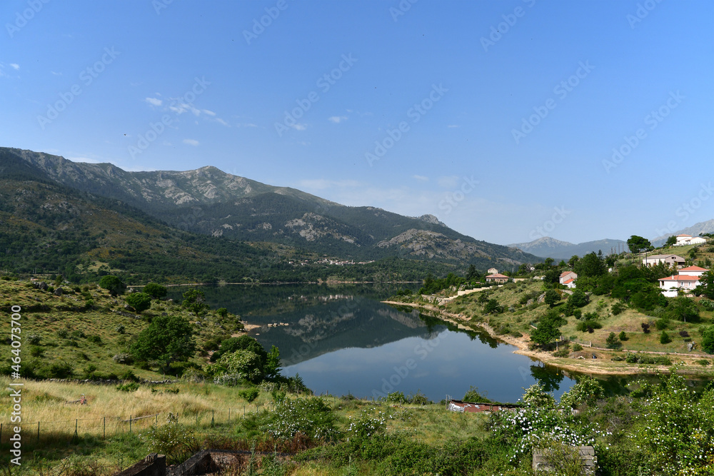 Panorama of Lake Calacuccia in central Corsica.