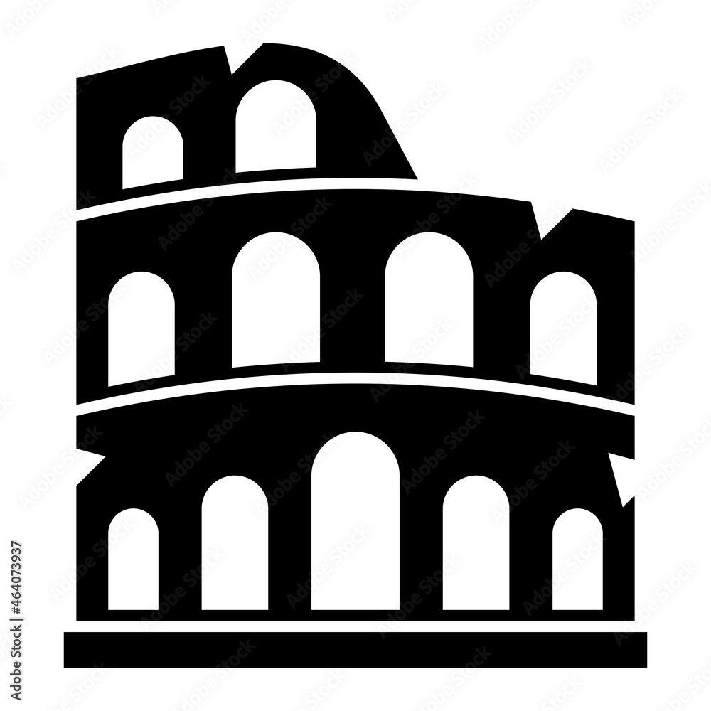 Fototapeta premium Vector Colosseum Glyph Icon Design