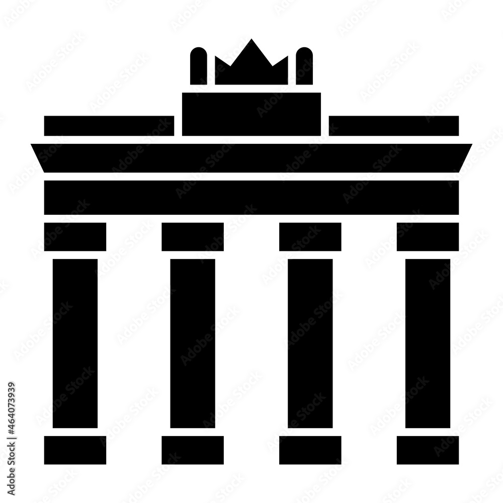 Vector Brandenburg Gate Glyph Icon Design Vector Brandenburg Gate Glyph Icon Design