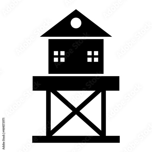 Vector Watch Tower Glyph Icon Design