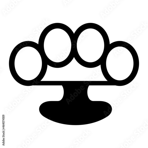 Vector Brass Knuckles Glyph Icon Design