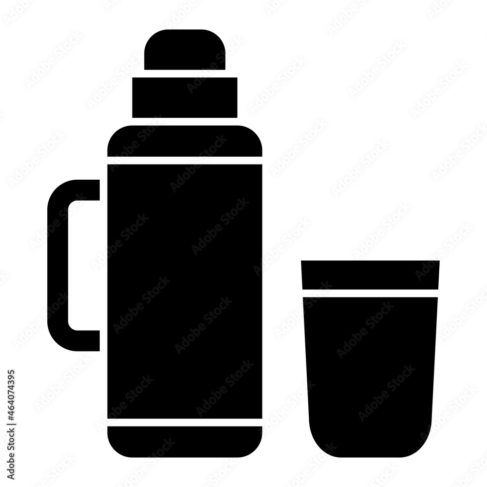 Vector Thermos Flask Glyph Icon Design Vector Thermos Flask Glyph Icon Design