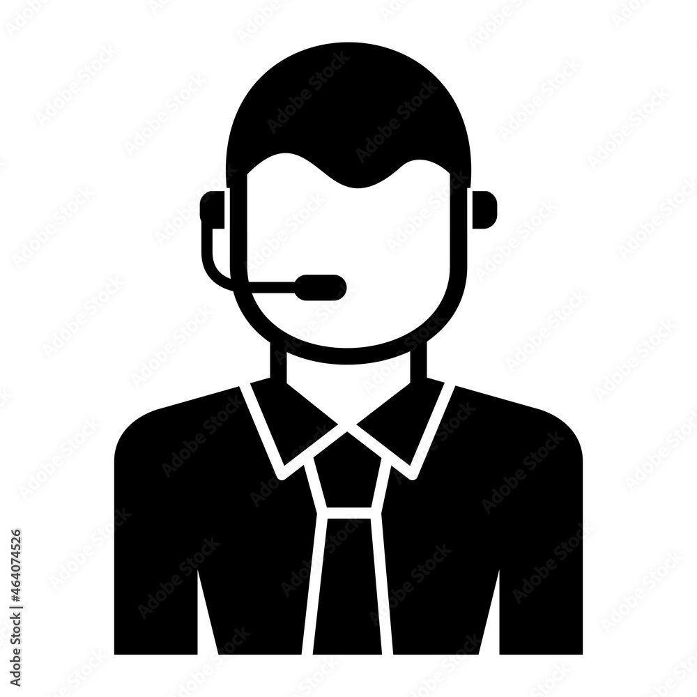 Vector Commentator Glyph Icon Design Vector Commentator Glyph Icon Design
