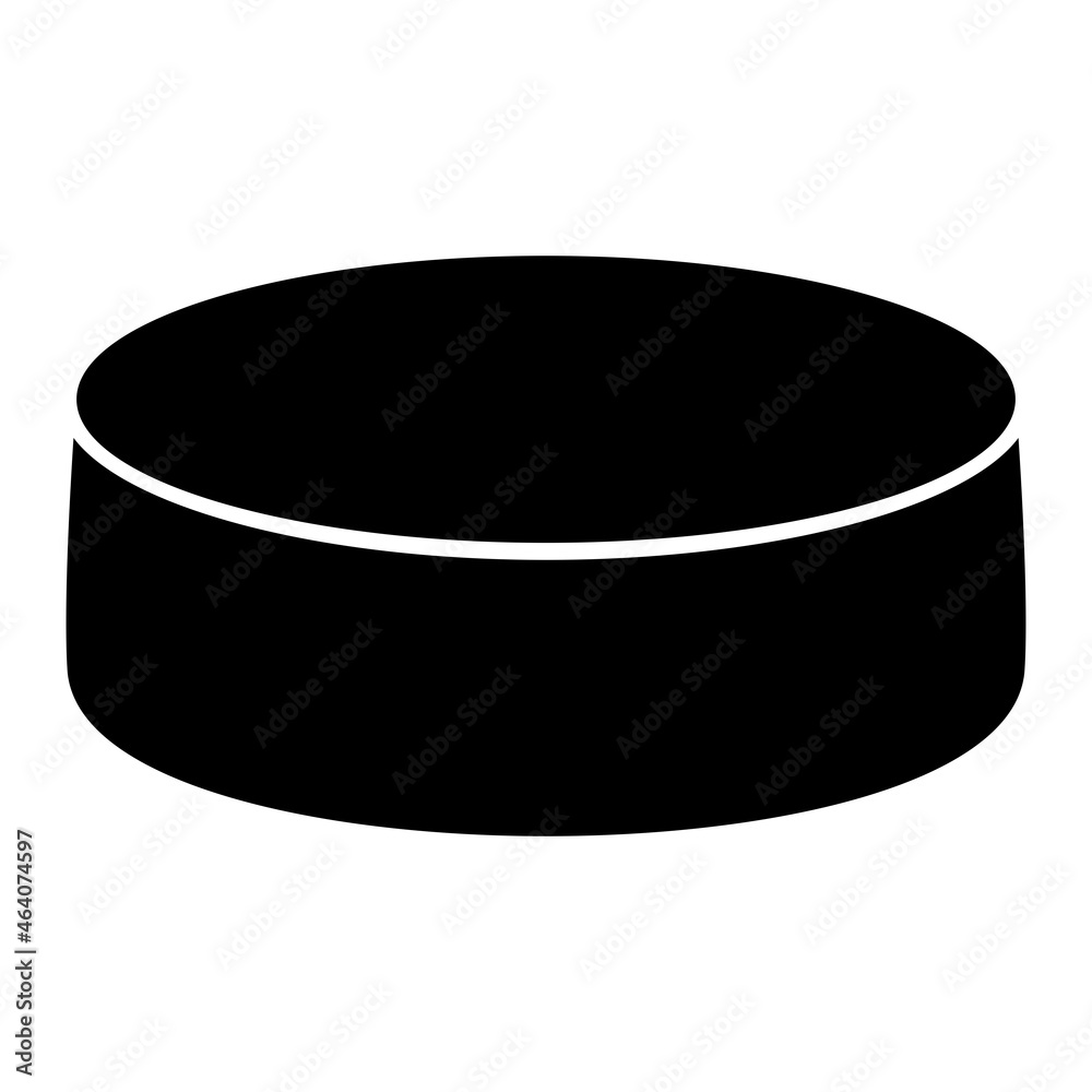 Vector Hockey Puck Glyph Icon Design