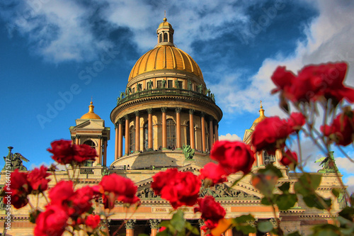 View of St. Isaac's Cathedral in autumn photo
