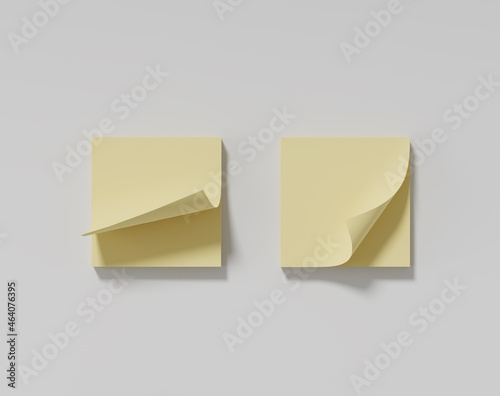 Blank Yellow post note papers, sticky note