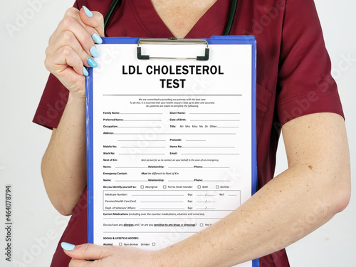 Medical concept about LDL CHOLESTEROL TEST with inscription on the sheet.