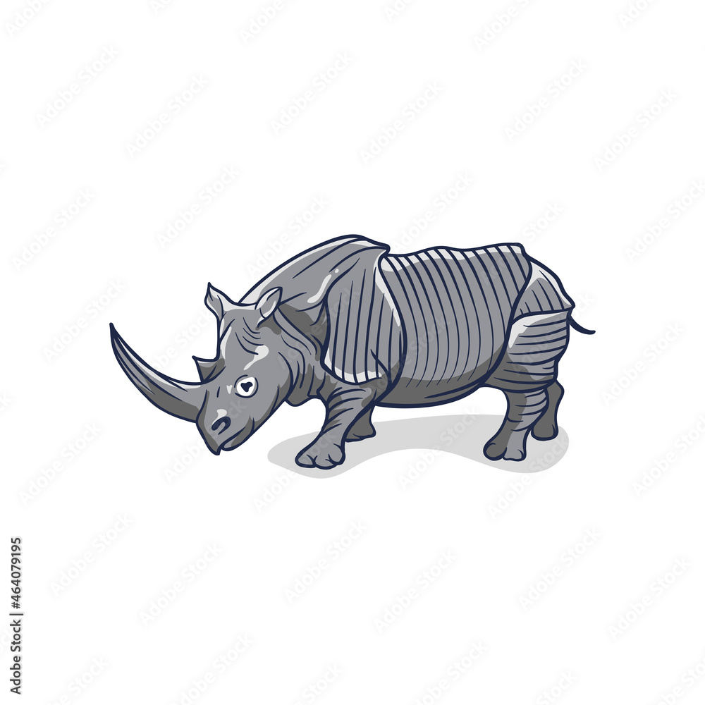 Fototapeta premium vector horned rhinoceros