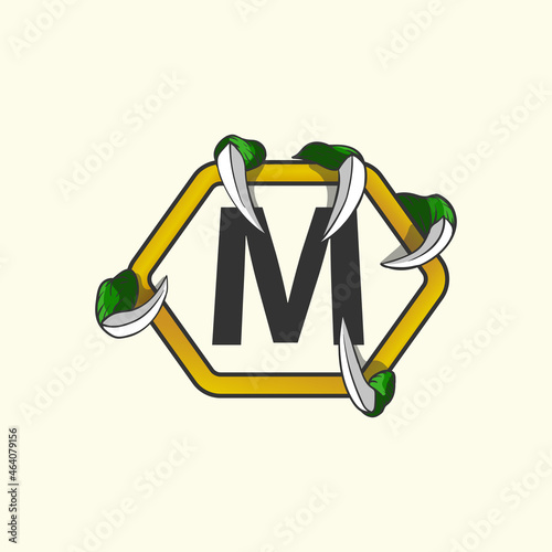 letter m inside claw vector