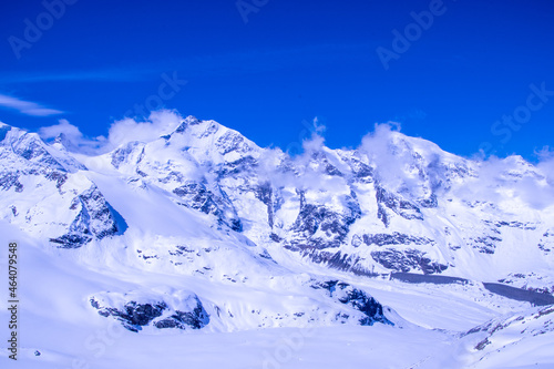 Alpine landscape from Diavolezza, a peak and ski resort above the Val Bernina in Graubünden © lucazzitto