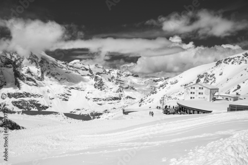 Alpine landscape from Diavolezza, a peak and ski resort above the Val Bernina in Graubünden photo
