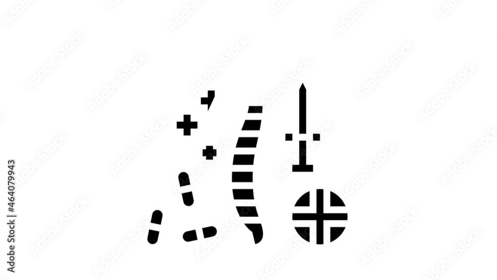 treatment scoliosis animated glyph icon. treatment scoliosis sign. isolated on white background treatment scoliosis animated glyph icon. treatment scoliosis sign. isolated on white background