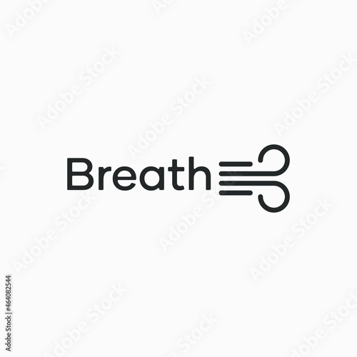 Simple Breath Air Lines Logo Design Idea
