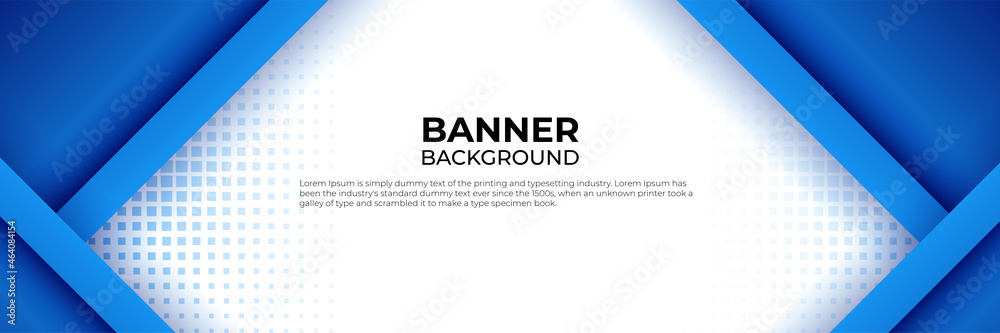 Abstract modern blue technology banner design web template set. Horizontal header web banner. Vector abstract graphic design banner pattern background template.