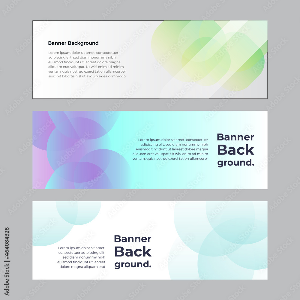 Fototapeta premium Abstract banner design web template set. Horizontal header web banner. Vector abstract graphic design Banner Pattern background template.