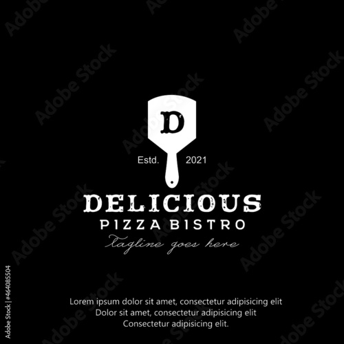 Vintage Retro Italian Pizza Pizzeria Spatula Logo design inspiration