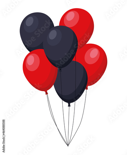 red and black balloons helium