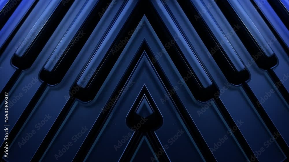Illuminated abstract blue Ionic Keys Piano Cayboard Piano Musical Instrument Abstract Video Background