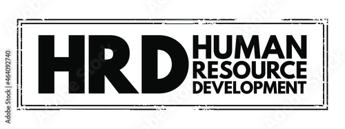 HRD - Human Resource Development acronym, business concept background