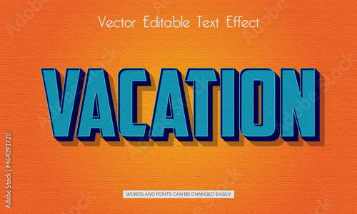 Vacation editable text style effect
