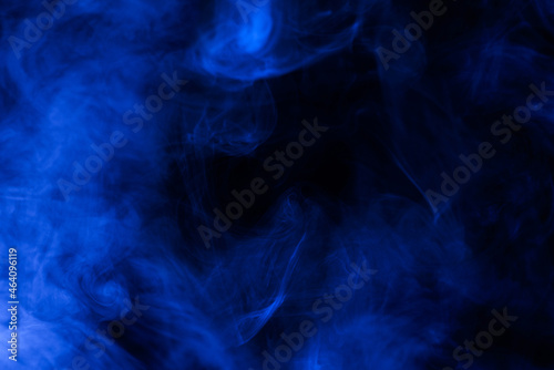 Blue steam on a black background.