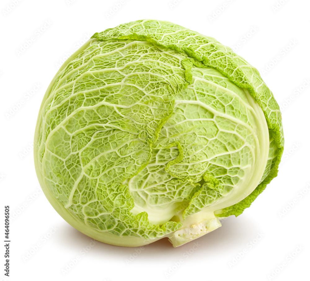 Obraz premium savoy cabbage path isolated on white